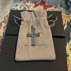 David Yurman black diamond cross pendant